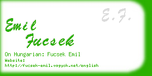 emil fucsek business card